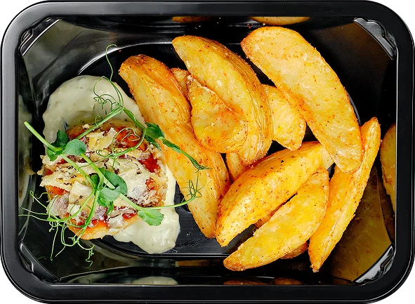 Картофель по-деревенски<br/>Рыбный маффин с соусом унаги