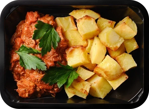 Цыпленок в соусе сацебели<br/>Картофель запеченный