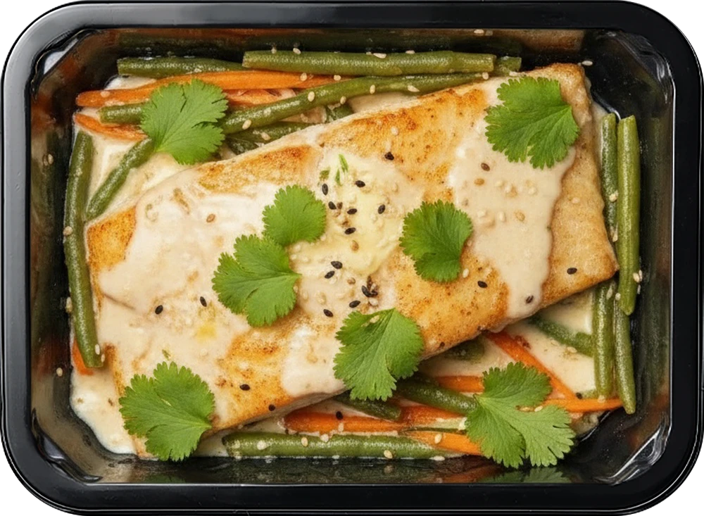 Филе рыбы запеченное с кокосовым соусом