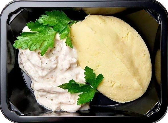 Бефстроганов куриный<br/>Картофельное пюре