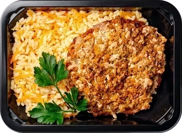 Рубленный шницель по-старобаварски<br/>Рис по-мексикански