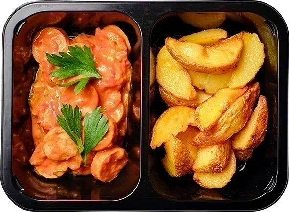 Карри вурст<br/>Картофель по-деревенски