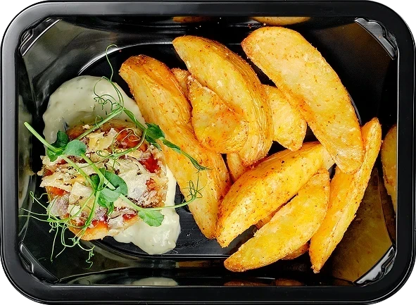Картофель по-деревенски<br/>Рыбный маффин с соусом унаги